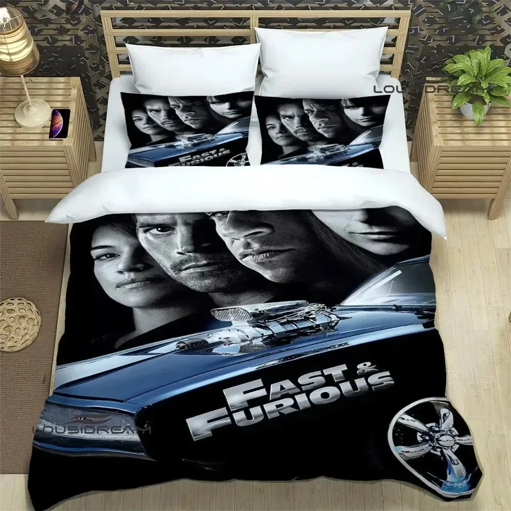 

Fast & Furious printed Comfortable Duvet Quilt Cover Pillowcase Bedding Set Children Bedroom Decoration Home Textile