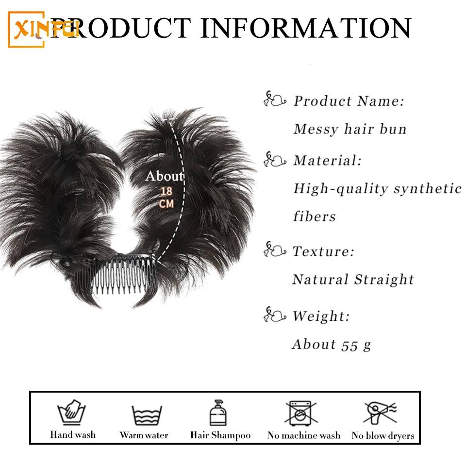 Synthetic Wig Meatball Head Female Messy Fluffy Chicken Nest Head Hair Ring Grasping Clip Type Adjustable Lazy Hair Chignon