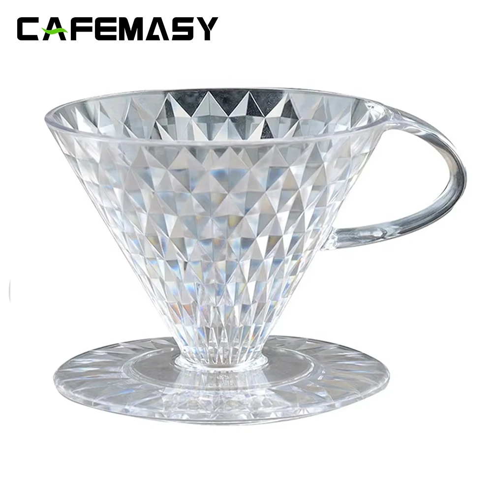 CAFEMASY Portable Coffee Dripper V60 Funnel Drip Filter Cup Coffeeware PC Material Pour Over Cone Barista Tools