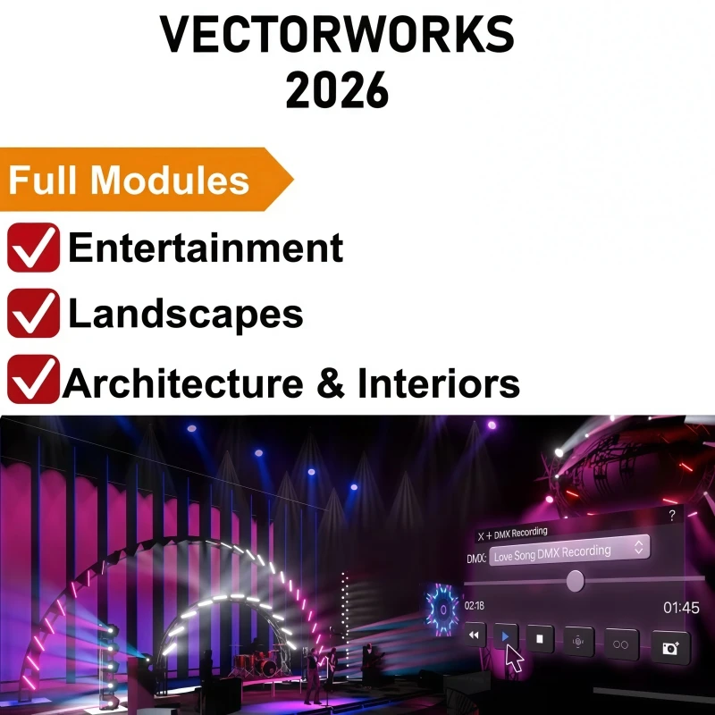 Vectorworks 2026 برنامج وحدات كاملة لنظام التشغيل Windows Mac Spotlight Designer Architect Landmark CAD BIM Tool #1