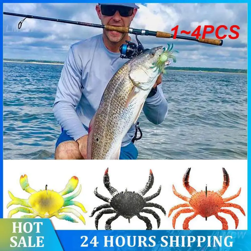 1~4PCS Floating Hard Bait Exciting Realistic Crab Bait Wobbler With Realistic Motion Crab Bait Wobbler Crab Bait