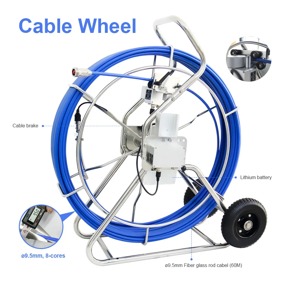 Sistem Kamera CCTV Inspeksi Pipa Wopson Borehole Industrial Dua Arah Artikulasi Layar 5 inci, Kamera Inspeksi Saluran Pembuangan