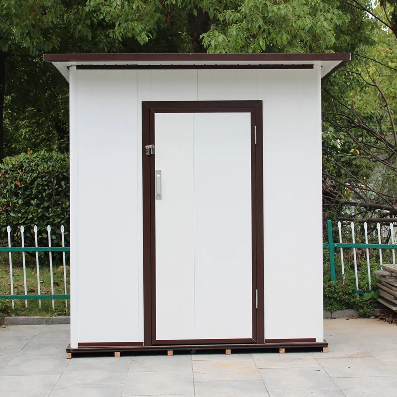 6.9X6.4FT Outdoor Storage Shed, All Weather Metal Sheds with Lockable Doors, Tool Shed for Garden, Patio, Backyard, White
