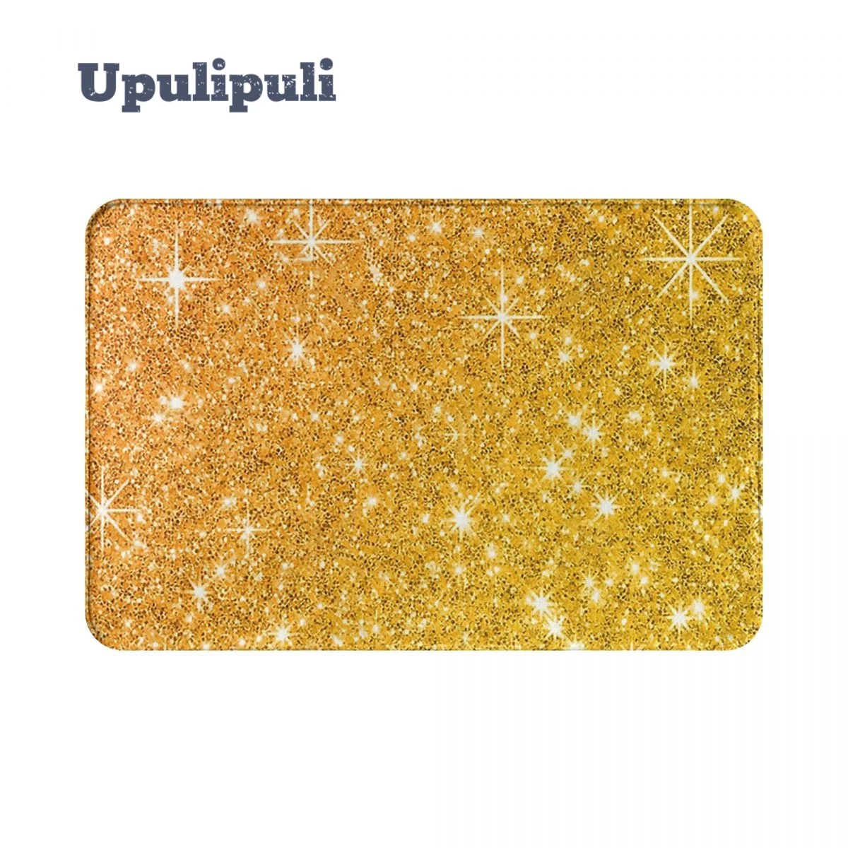 

Gold Glitter Yellow Sparkles Rose Gold Glittering Doormat Flannel Rug Anti-Slip Absorbent Mat for Floor Bathroom Balcony Mats