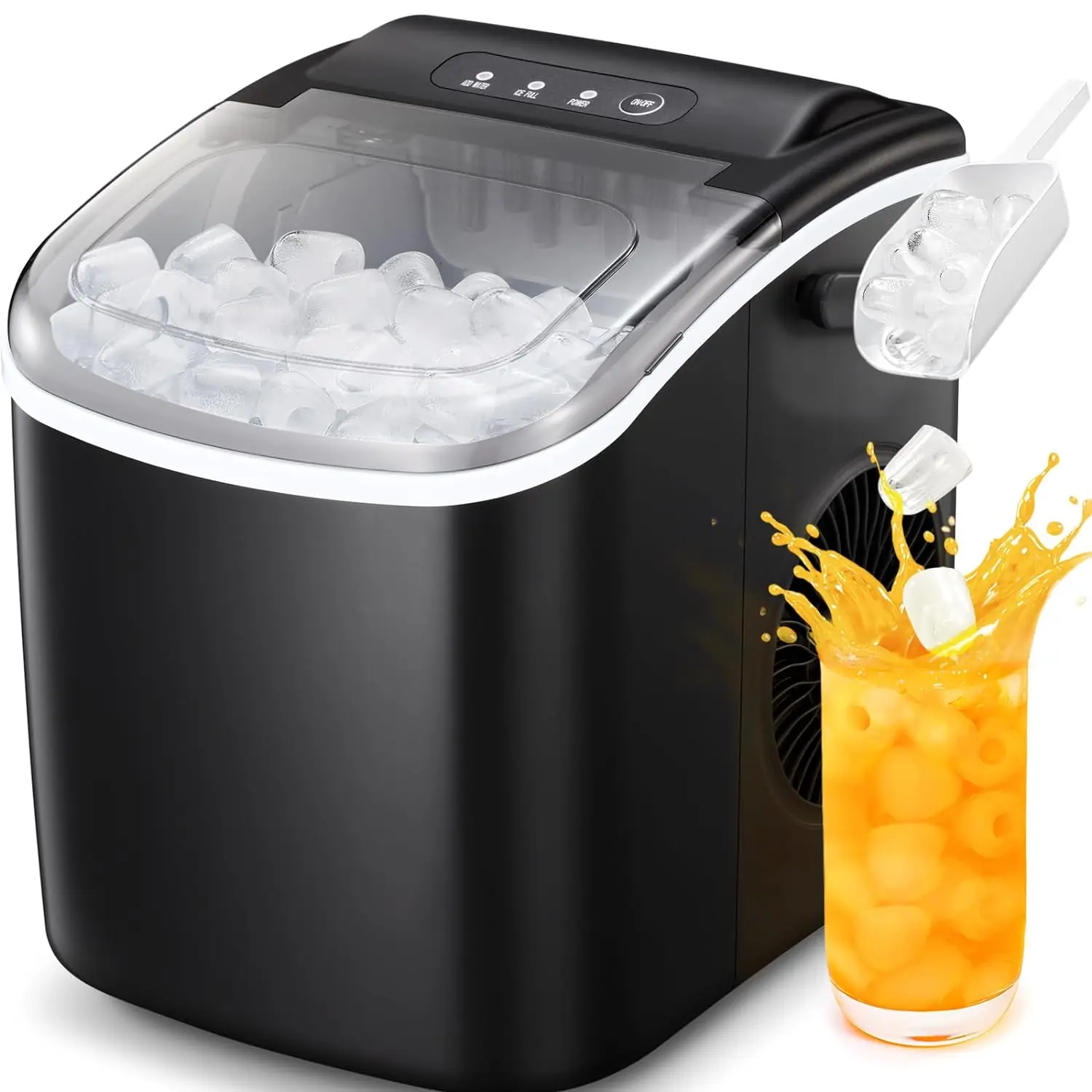 

Antarctic Star Countertop Ice Maker Portable Ice Machine with Handle,Self-Cleaning Makers, 26Lbs/24H, 9 Cubes Ready in 6 Mins