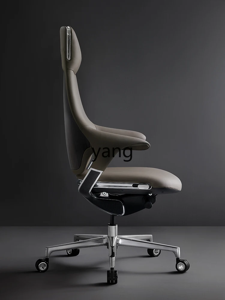 CX Light Luxury Leather Boss Office Home Study Computer Chair Comfortable President Swivel Chair