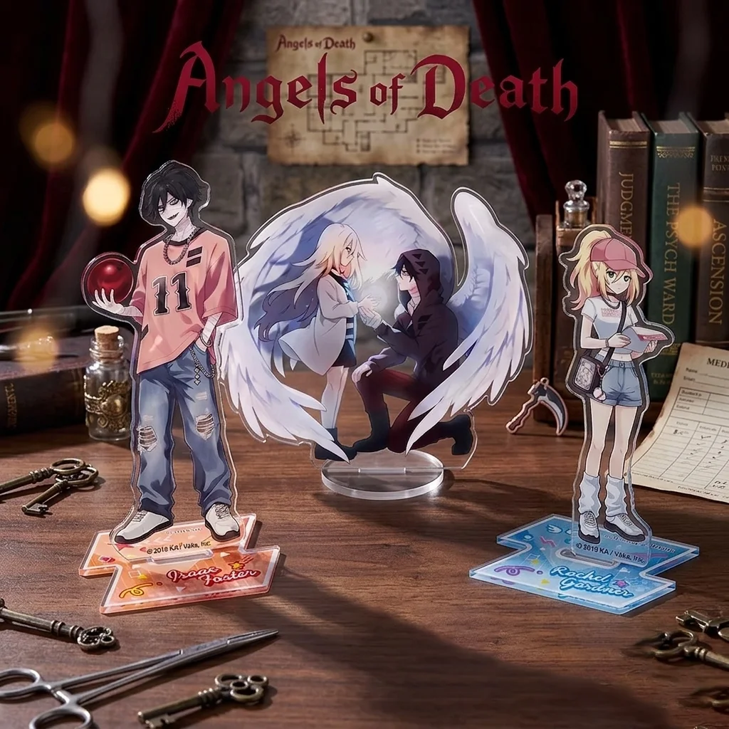New Angels of Death 15CM Double Sided Acrylic Stand Keychain 2026 New Anime Stand Rachel Gardner Isaac Foster Desk Display Gift
