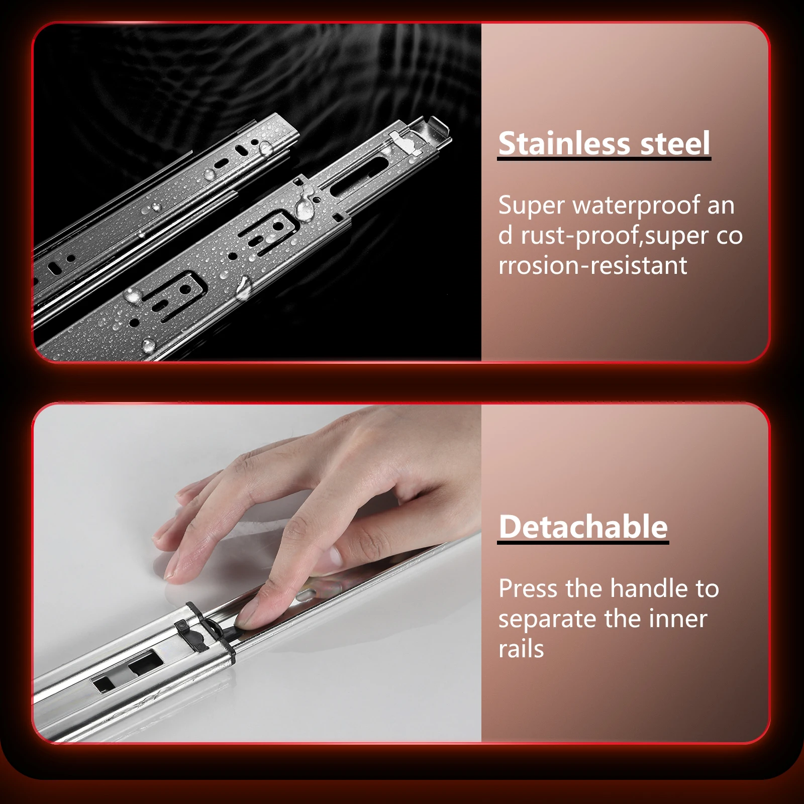 AOLISHENG 1 Pair Stainless Ste - đánh giá và giá Drawer Slide Pair