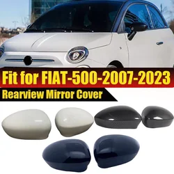 2X Car Side Mirror Cover Rearview Caps For Fiat 500 500C Abarth 2007-2023 Rear View Cap Replacement Case Shell Auto Accessories