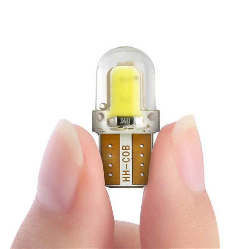 5/10/20 قطعة لوحة ترخيص مُضاء ضوء لمبة W5W T10 COB 4SMD Canbus متوافق الأبيض السيارات وقوف السيارات التخليص مصباح مشرق السيليكا إسفين