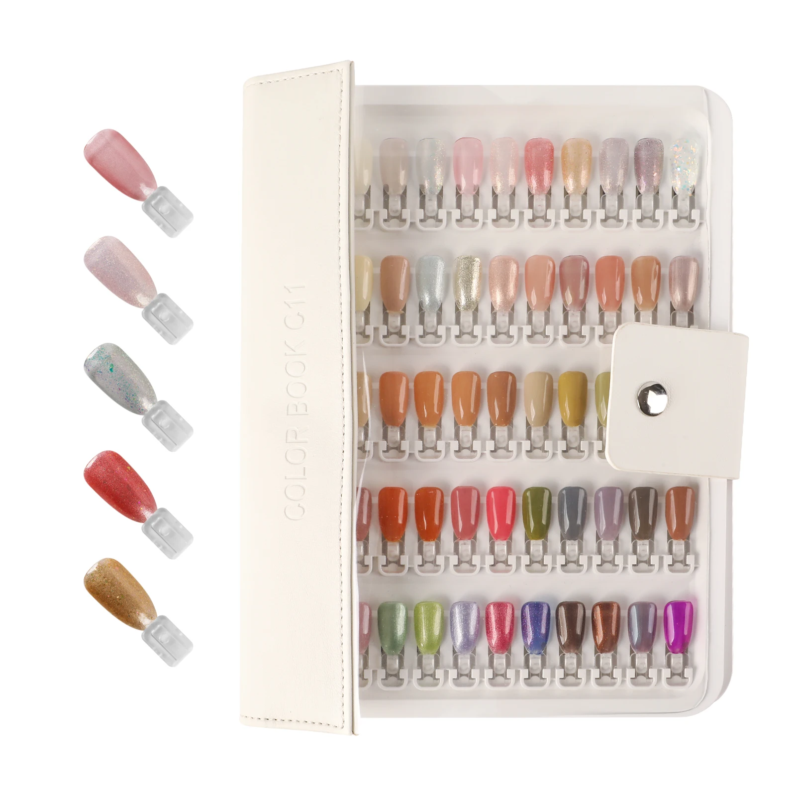 Wholesale Detachable  Nail Polish Color Chart Nail Color Sample Storage Book Professional Manicure Testing Tool