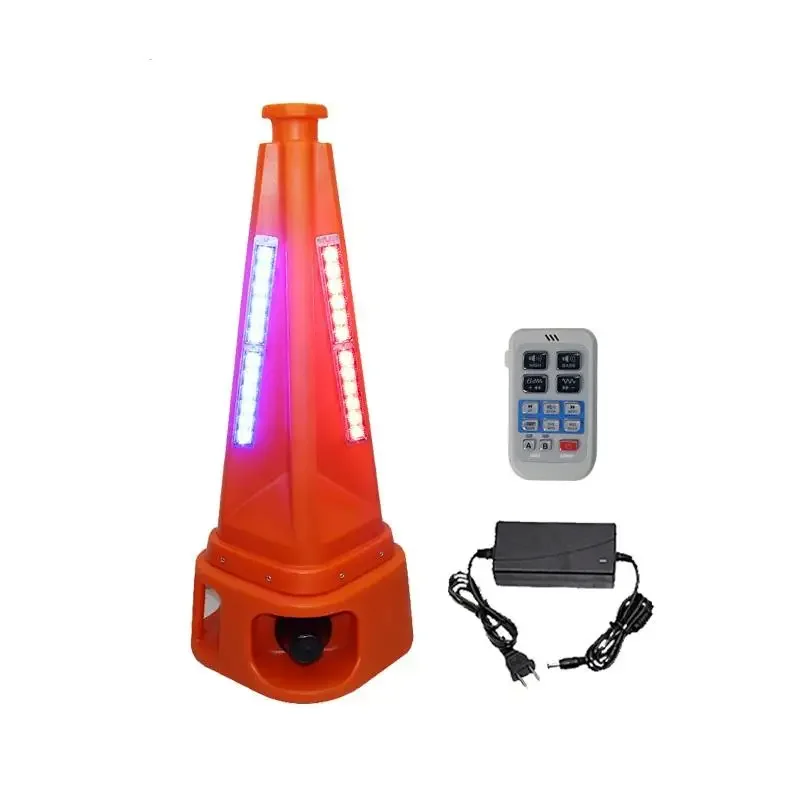 High Quality Bridge Construction Emergency Flashing Warning Light With Shouting Horn Led Rechargeable Sound And Light Road Cone