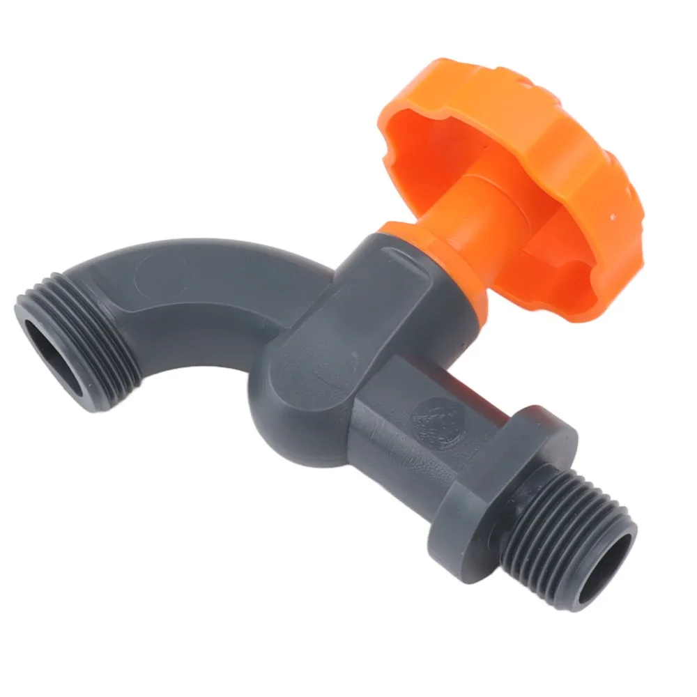 POM Plastic Hose Bibb Gray and Orange 1/2 Inch Water Inlet Water Hose Bibb 3/4 Inch Water Outlet Large Handle