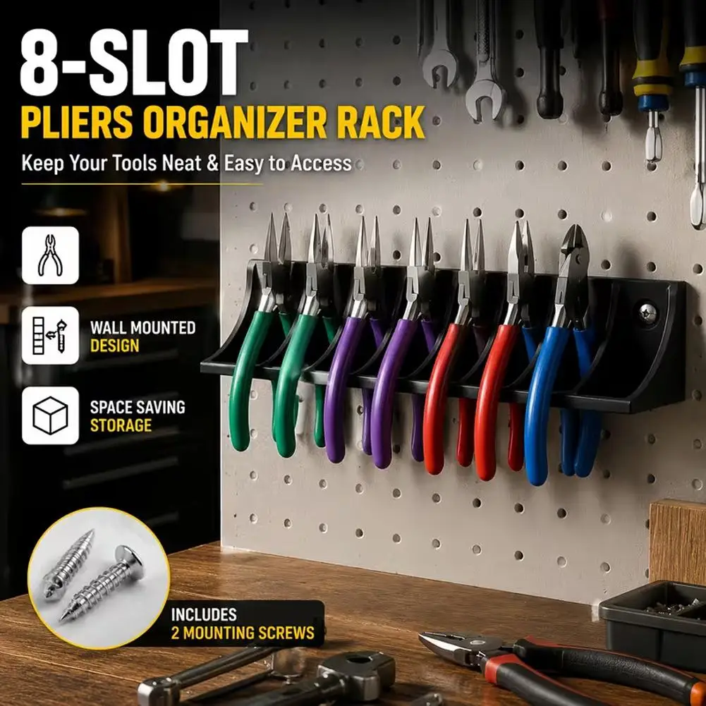 Wall-Mounted Pliers Organizer Tool Rack Hanger Heavy-duty Tool Rack And Screws For Workshop Small Parts Organizer