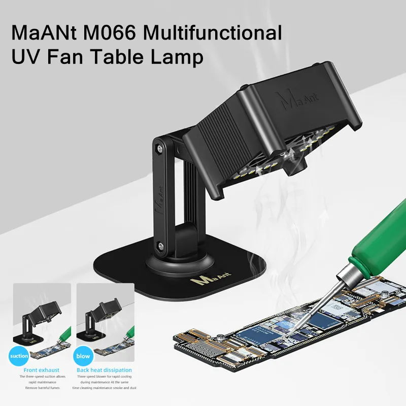 MaAnt M066 3 in 1 UV Curing Fast Cooling LCP Lighting Lamp for Mobile Phone Repair 3W Power Fast Curing Repair Light Tool