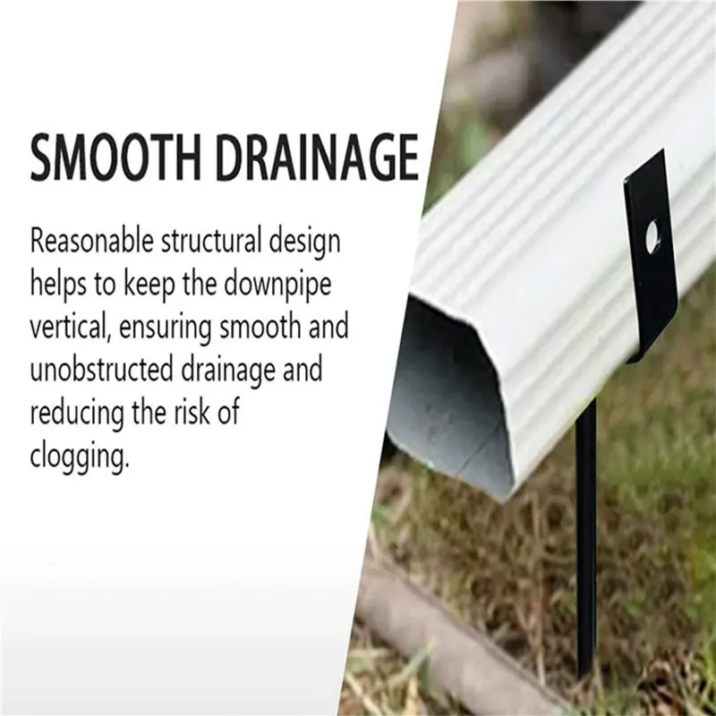 Rainwater Downspout Bracket - Heavy-Duty Adjustable Size, Rust-Proof Anchor For Pipe Support, Easy Installation (4 Pack)-B61B