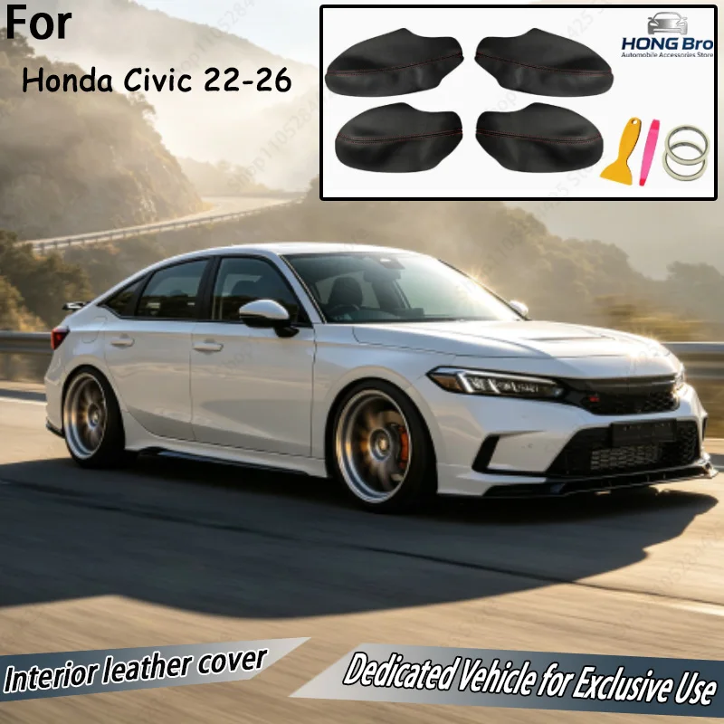 Suitable for Honda Civic 22-26 Car Door Armrest Cover Decorative Accessories Modified Door Armrest Leather Holster