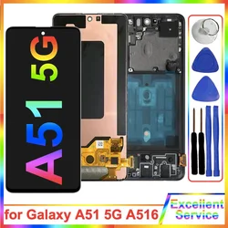 Экран A516 AMOLED для Samsung Galaxy A51 5G A516 A516F, ЖК-дисплей, сенсорный экран, дигитайзер, Замена для Samsung A51, 5G Screen