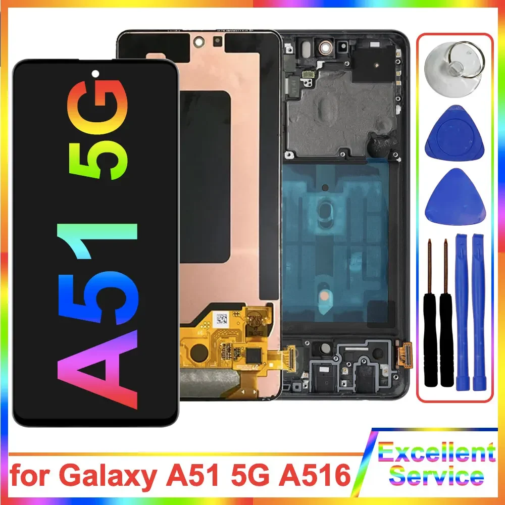 A516 AMOLED Screen for Samsung Galaxy A51 5G A516 A516F LCD Display Touch Screen Digitizer Replacement for Samsung A51 5G Screen