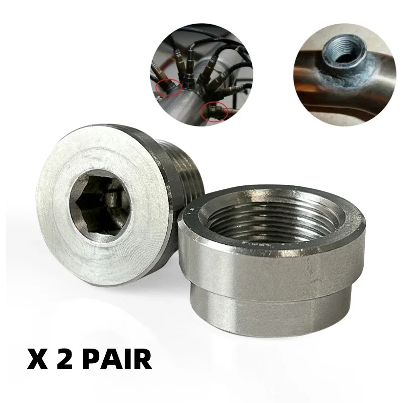 

2 пары пробка датчика кислорода O2 M18x1,5, гайка Lambda для выхлопных гаек, сварная на нержавеющей стали 304