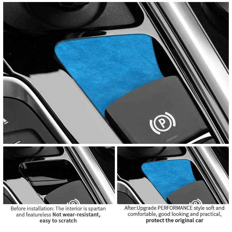 Made of Alcantara For BMW X3 G01 G08 X4 G02 Handbrake Button Trim Sticker Car Interior Anti Scratch Protection Tuning Accessorie