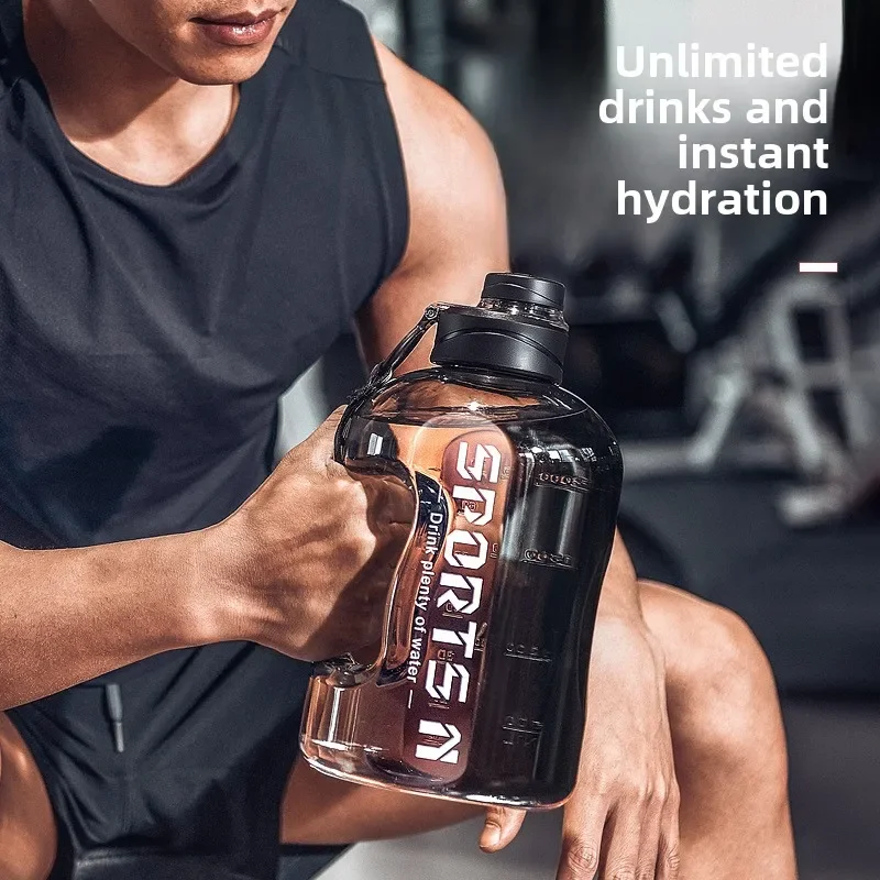 زجاجة مياه بسعة كبيرة سعة 2 لتر، غلاية مياه رياضية للصالة الرياضية للتخييم والسفر، زجاجات شرب خالية من مادة BPA #3