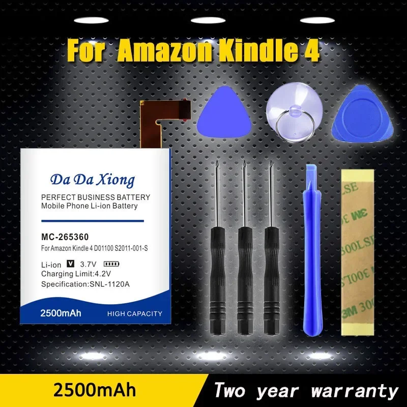 2500mAh MC-265360 Battery For Kindle 4 D01100 S2011-001-S DR-A015 Built-in