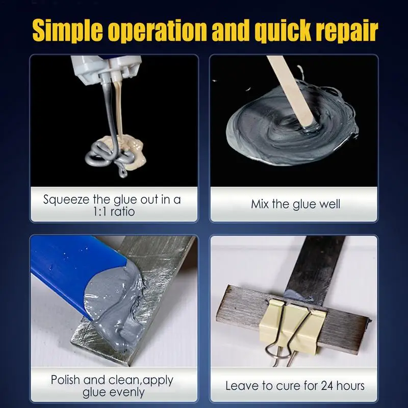 Relleno de Metal líquido A + B, juego de reparación de unión de Metal adhesivo para radiador de hierro fundido, soldadura en frío, pasta de reparación resistente al calor, 100g
