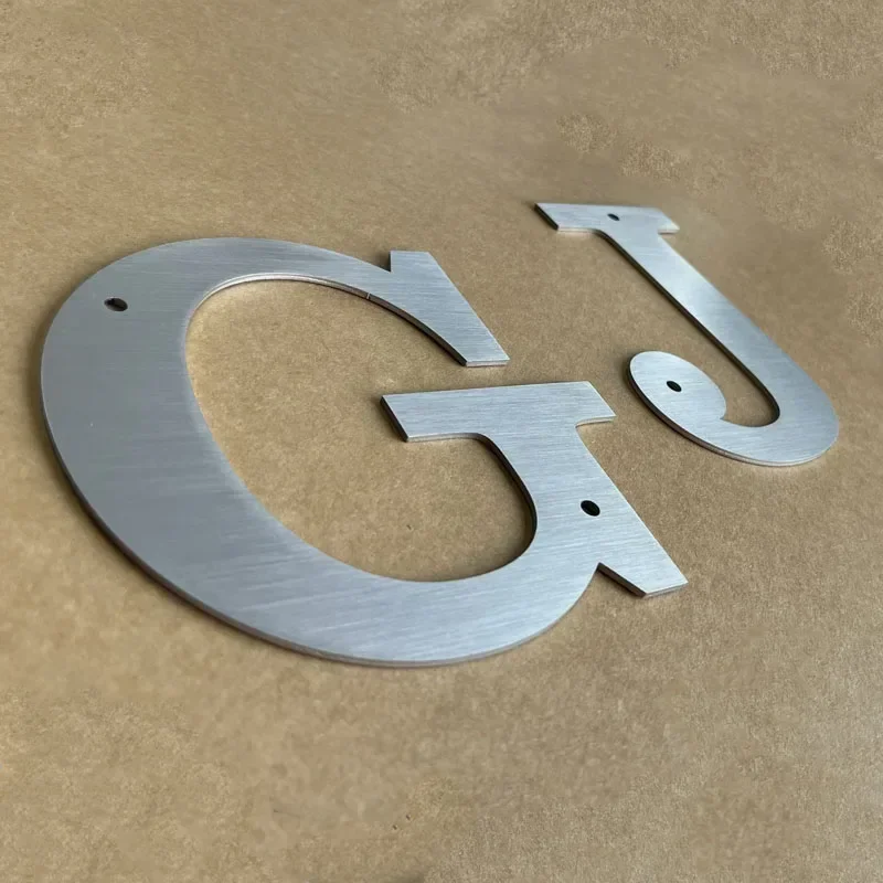 127mm/5in Stainless Steel Letters Numbers Outdoor Floating Metal Address Signs Doorplates Screw Fixed House Door Numbers A-Z 0-9