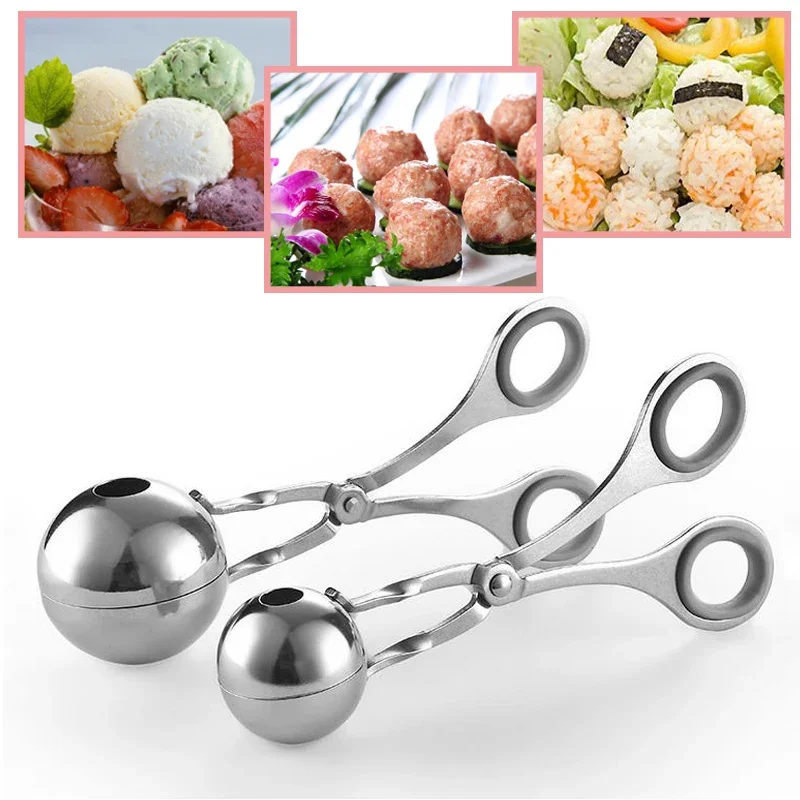 Nicht Stick Frikadelle Maker Edelstahl Fleisch Ball Clip Mit Schutz Ring Kochen Werkzeug Küche Frikadelle Scoop Ball Maker Tong