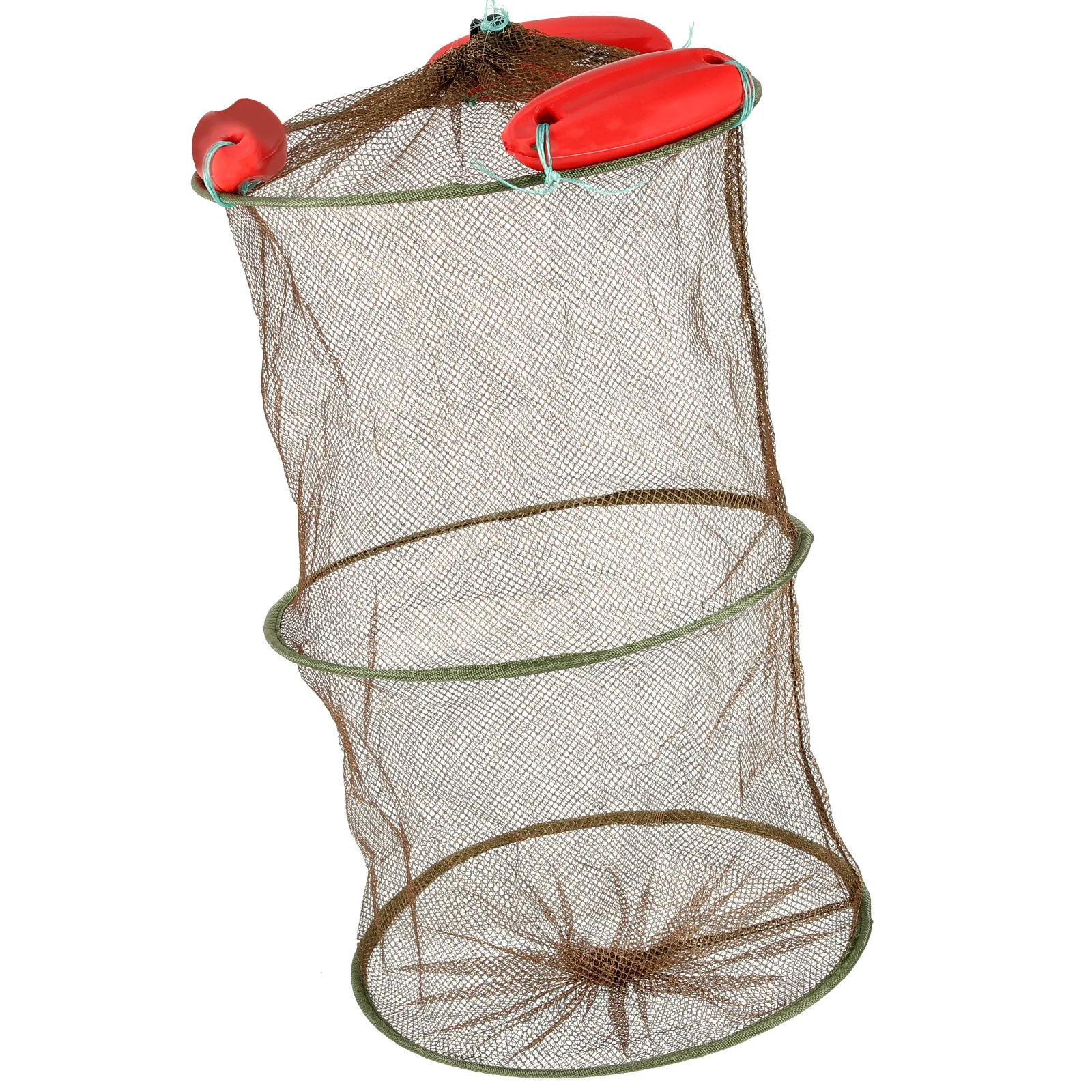

Coffee Color Net Fishing Mesh Net Thick Mesh 3 Floats Foldable Drawstring Catch Fish Shrimp Portable Fishing Supplies