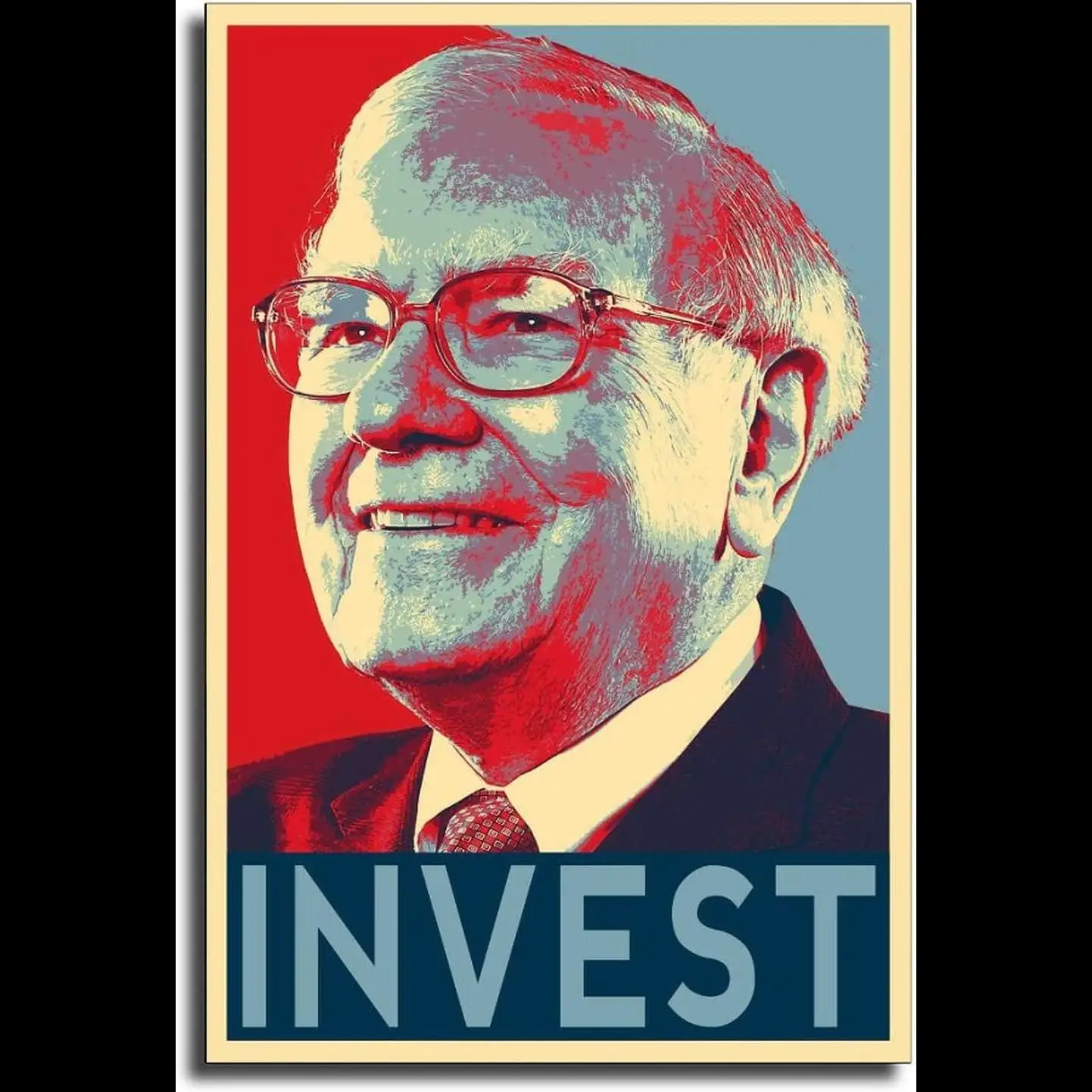 ZEEZFA Wall Street Stock Market Tycoon Warren Buffett Poster  Canvas Wall Art for Living Room  Bedroom Decor x inch x cm