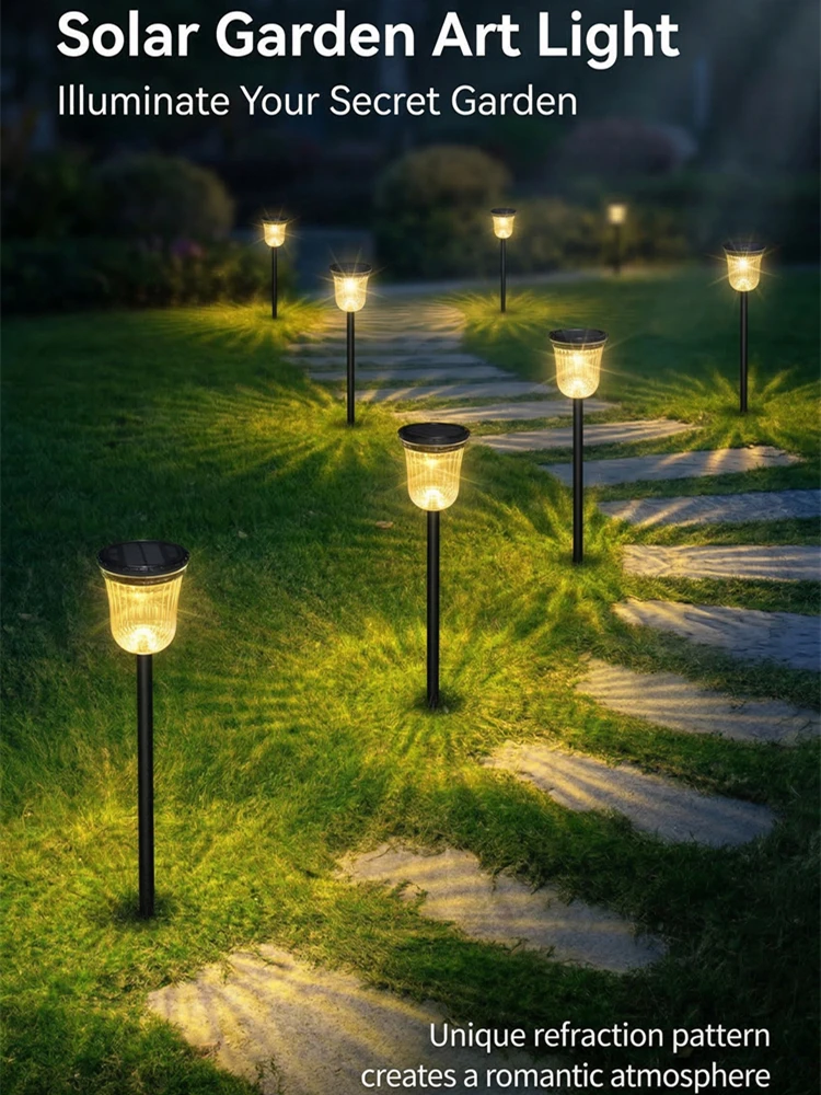 ソーラー式屋外ガーデンライト--住宅や別荘用のled照明--庭の装飾用景観照明と芝生用ライト