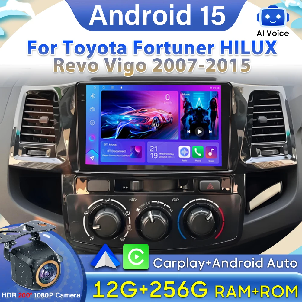 لتويوتا فورتشنر هايلكس ريفو فيجو 2007-2015 شاشة سيارة نظام تحديد المواقع أندرويد السيارات Carplay Autoradio فيديو راديو السيارة 4G واي فاي No 2din DSP