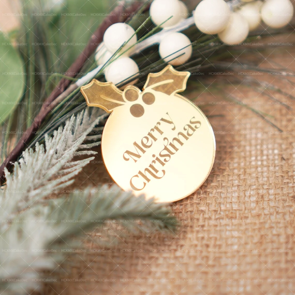 10 Stück Gold Silber Acryl Weihnachts-Cupcake-Topper für Weihnachtsparty-Kuchendekoration – Detail 5