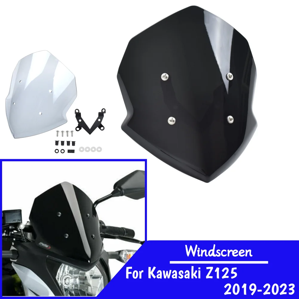 

Z125 Windshield Windscreen For Kawasaki Z 125 2019 2020 2021 2022 2023 Wind Shield Screen Motorcycle Air Deflectors Accessories