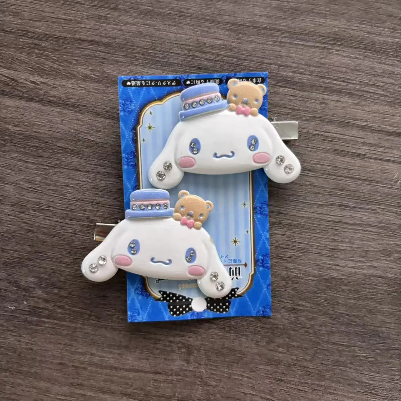 Sanrio Cartoon Sakura Rhinestone Hair Clips Hello Kitty Kuromi My Melody Cinnamoroll Side Bang Barrettes Girls Hair Decor Pins view 2
