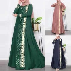 Modest Eid Muslim Abaya for Women Dresses Print Jalabiya Ramadan Kaftan Islam Vestidos Arab Long Robe Morocco Dubai Abayas