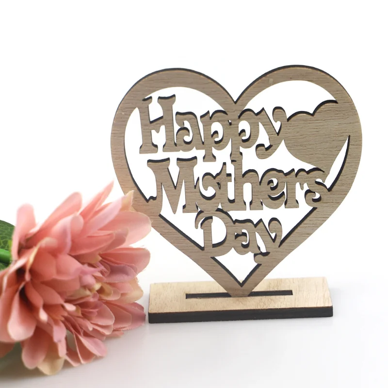 

Happy Mother's Day Gift Ornament Wood Cutouts Embellishments Wooden Hollow Heart Shape Perfect Gift For Mom Mother Grandmother