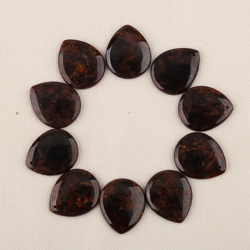 B&F Natural Garnet stone and white jade obsidian Mookite Jasper combination Inlaid earring beads, fashion earrings