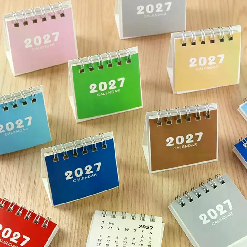 2027 Desk Calendar Mini Portable Travel Calendars Perfect For Home Office School Daily Schedule Planning Home Decor