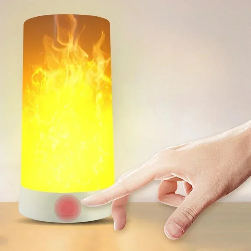USB Rechargeable Led Flame Lamp with Remote and Timer Waterproof Light Flameless Light for Home Garden Halloween Party Bar Decor