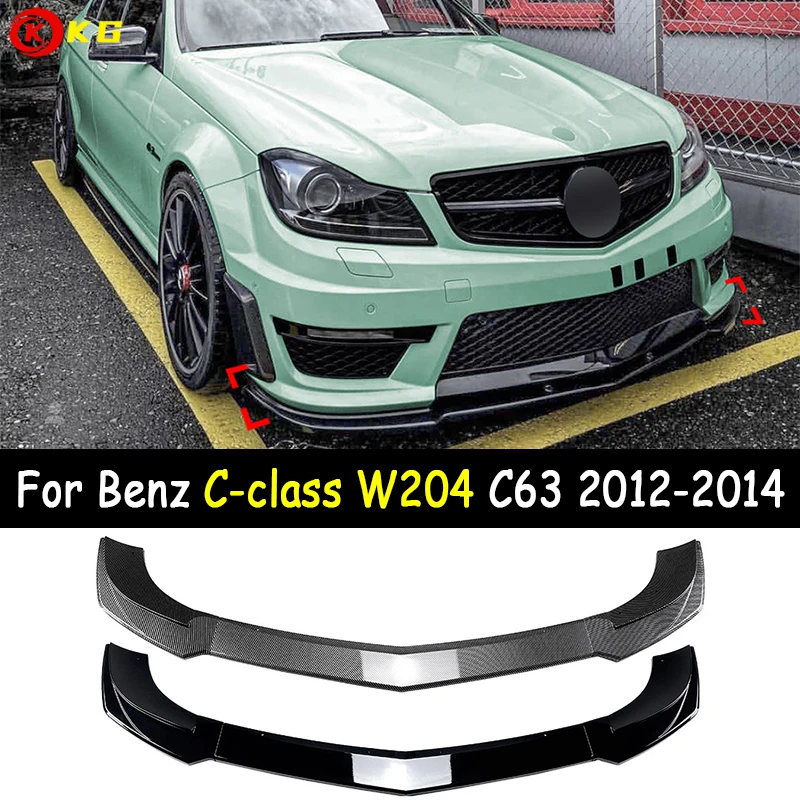 Suitable for Mercedes Benz C-Class W204 C63 AMG style front lip 2012-2014 front bumper lower spoiler lip bumper protective lip