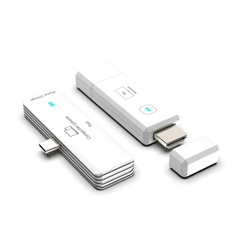50M Wireless HDMI-Compatible Transmitter and Receiver 5.8G 1080P Type-C Port Wireless Video Adapter for iPad/TV/Projector/Laptop