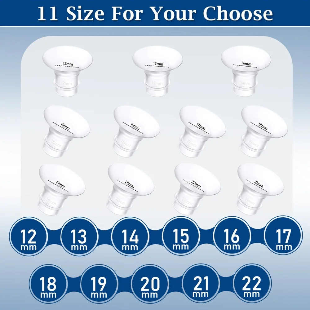 2Pcs Breast Pump Flange Inserts, Silicone 12-22mm, Shield Adapter Reduce Tunnel Size, Fit S12 pro/S9 pro/Spectra/Medela