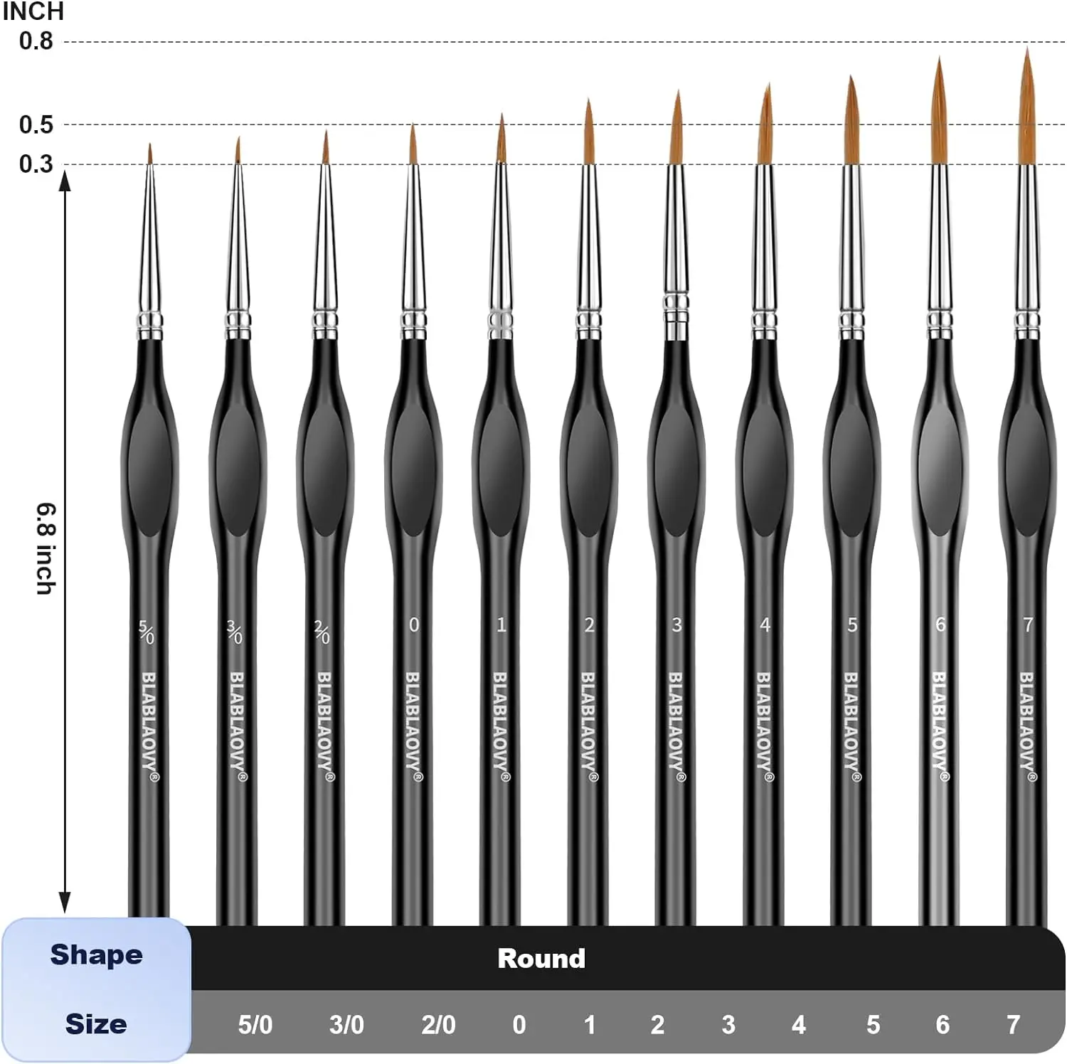 Detailing Brush Set, 11 Pcs Miniature Paint Brushes with Triangular Handles, Paint Brushe for Acrylic Painting, Art, Model, Face