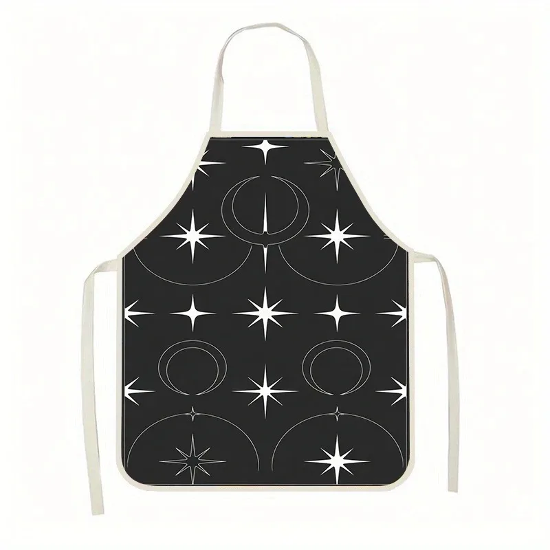 

Mystic Witchy Moon Star Astrology Apron Sleeveless Cotton Linen Kitchen Cooking Baking Smock Home Cafe Barista Bib Pinafore