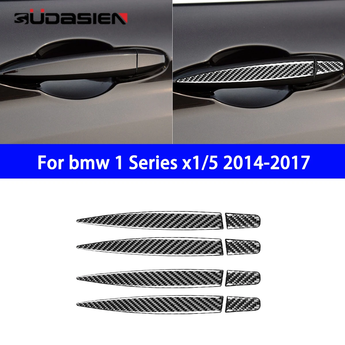 

Suitable for BMW 1 Series X1/5 2014-2017 Car Door Handle Scratch Strip Panel Decoration Sticker Carbon Fiber Modification.