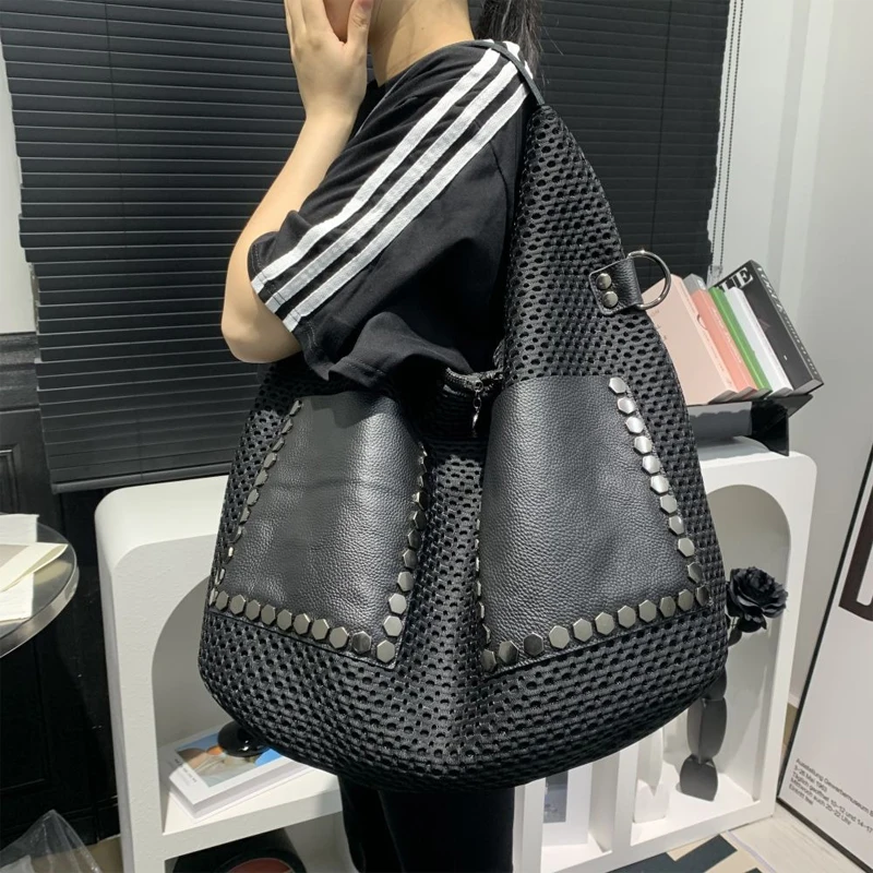 Genuine Leather Tote Bags for Women Luxury Designer Designer Large Capacity Shoulder Bags 2024 Fashion Trend Woven Handbags