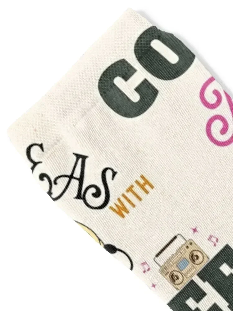 Good ideas starts with coffee and music quotes Socks new in's gift Woman Socks Men's